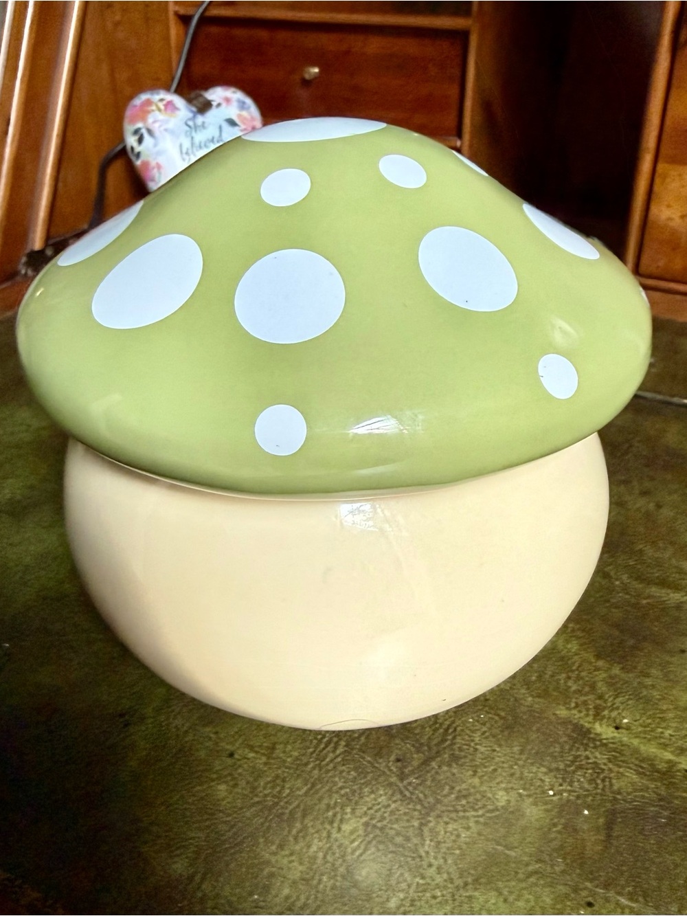 10 Strawberry Street Mushroom Ceramic Canister Jar Toadstool Mushroomcore Goblin